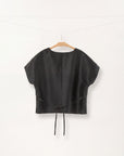 Silk Mandarin-Collar Blouse