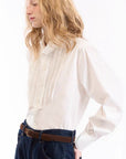 Lace Trim Cotton Shirt