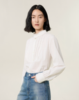 Lace Trim Cotton Shirt
