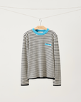 Contrast Collar Striped Wool-Cashmere Sweater