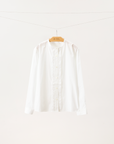 Embroidered Stand-Collar Cotton Shirt