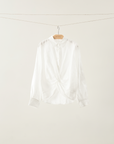Chemise à manches longues en lin avec détail de nœud
