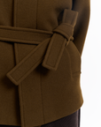 Wool-Cashmere Short Coat in Army Green