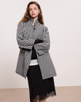 Cotton–Linen Gingham Lightweight Trench Coat