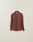 Silk-Linen Point Collar Shirt