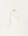 Textured Wool-Blend Knit Sweater in Ivory