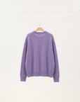 Relaxed Shoulder Cashmere-Wool Crewneck Sweater
