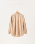 Silk-Cotton Embroidered Trim Shirt