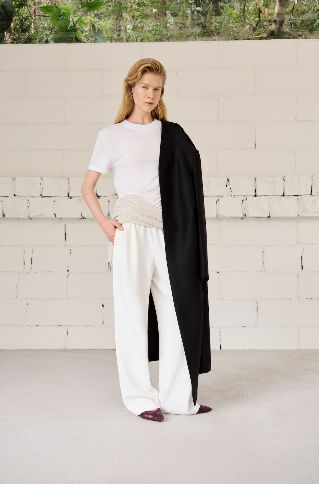 Silk-Wool Stand Collar Long Coat – Chalk & Thread