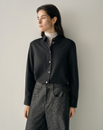 Linen-Wool Wide-Leg Trousers