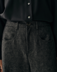 Linen-Wool Wide-Leg Trousers