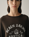 Nautical Graphic Pure Wool Long-sleeves Top