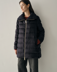 Luxury Silk-Camel Down Puffer Coat