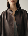 Luxury Sheepskin Leather Jacket | Chocolate Brown
