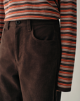 Brushed Straight-Leg Trousers | Chocolate Brown