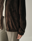 Ebony Suede Sheepskin Leather Jacket | Chocolate Brown