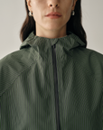 Striped Half-Zip Outdoor Jacket | Sage Green