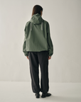 Striped Half-Zip Outdoor Jacket | Sage Green