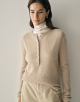 Luxury Cashmere & Silk Henley Knit Jumper