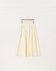 Ivory Wool & Silk Midi Skirt