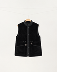 Textured White Goose Down Vest