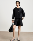 Wool-Silk Structured Jacket