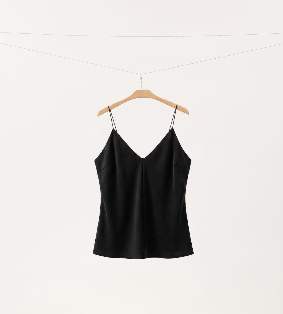 Minimal Silk-Feel Strap Top