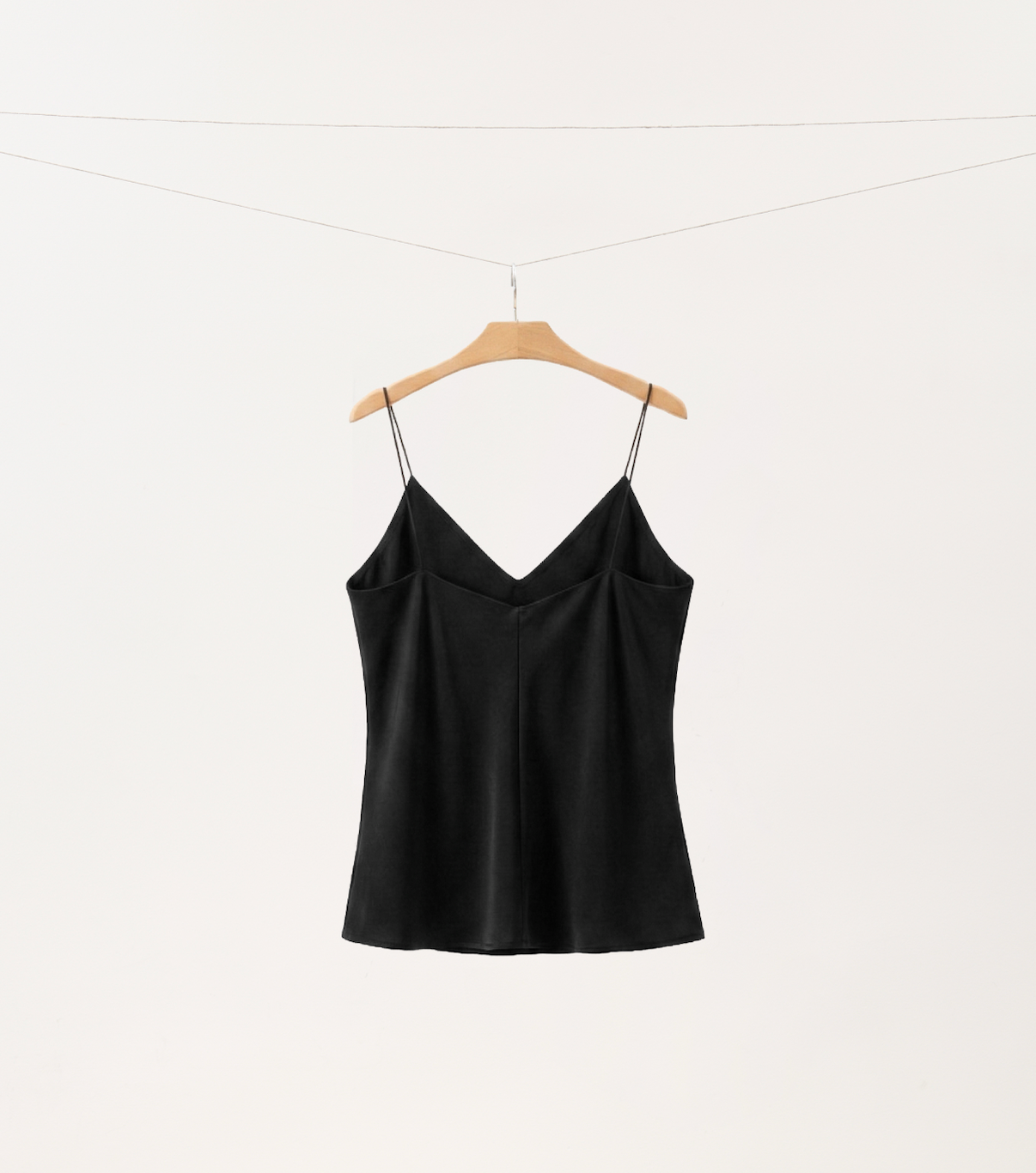 Minimal Silk-Feel Strap Top