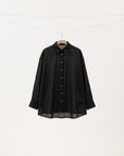 Silk-Cotton Embroidered Trim Shirt