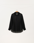 Silk-Cotton Embroidered Trim Shirt