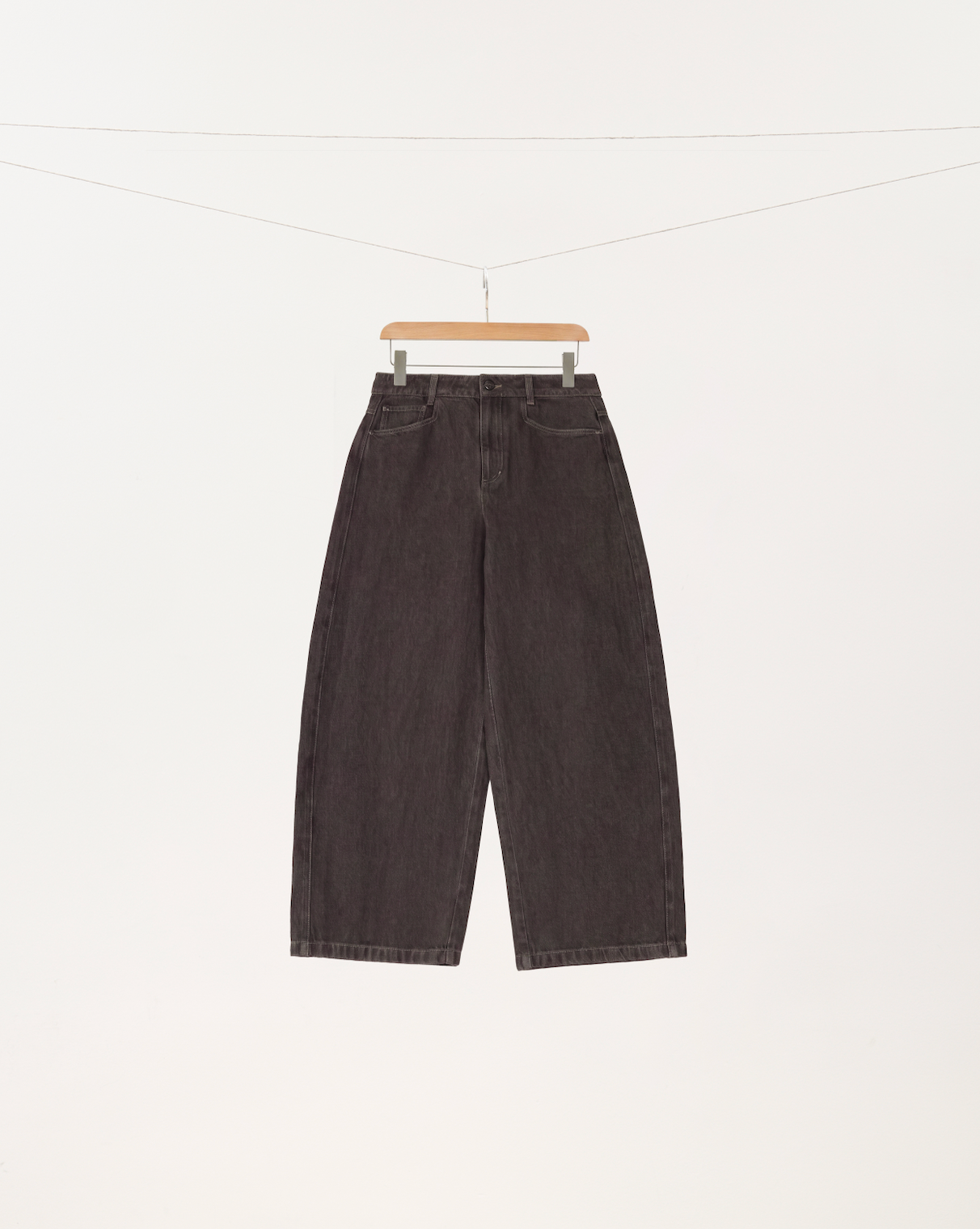 Cocoa Brown Wide Leg Jeans