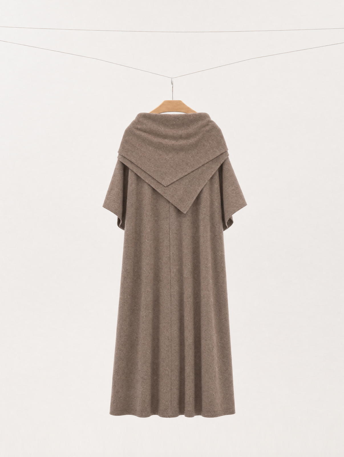 Silk Blend Scarf Neck Wool Dress