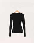 Pure Mulberry Silk Ribbed U-Neck Top