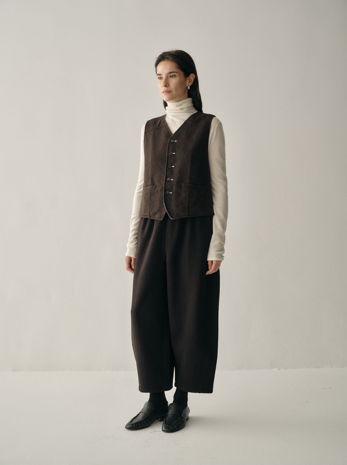 Wool Turtleneck &amp; Tailored Waistcoat Layering Set