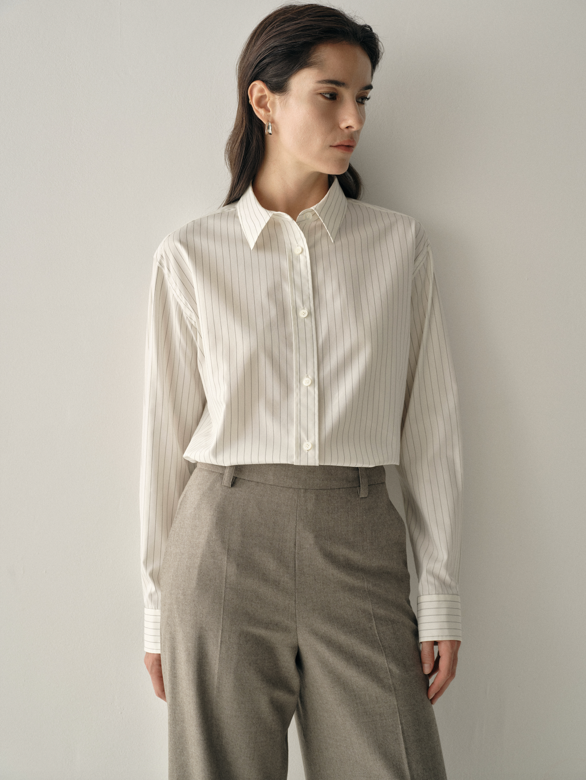 Cotton-Silk Pinstripe Shirt