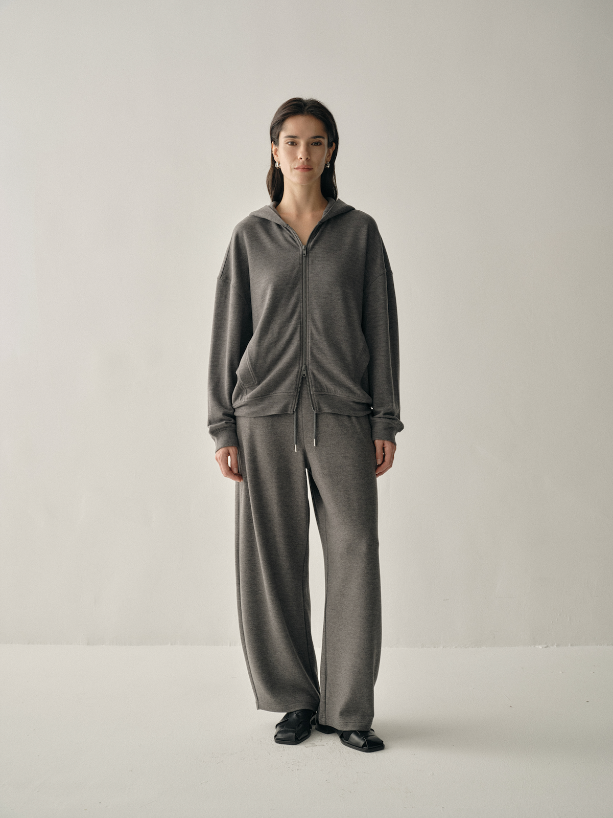 Silk Blend Wide Leg Lounge Trousers