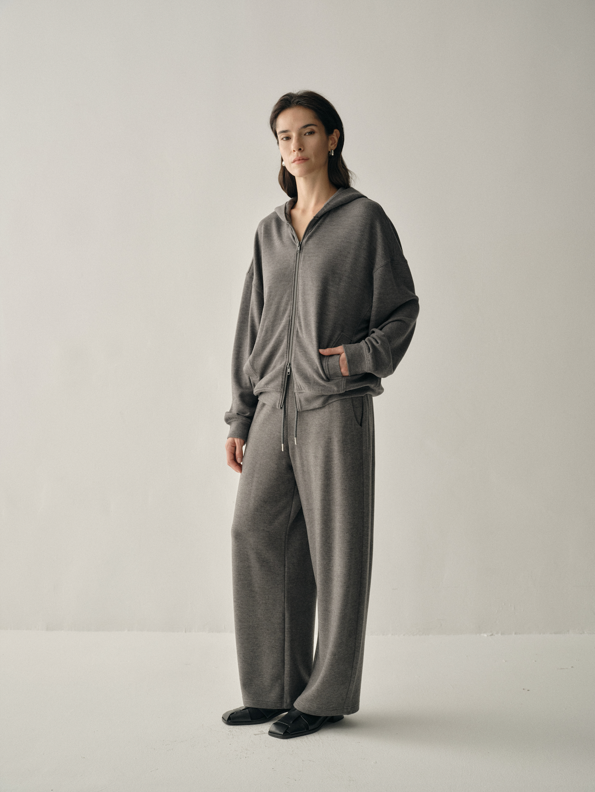Silk Blend Wide Leg Lounge Trousers