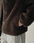 Relaxed Stand Collar Teddy Jacket