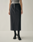 Pure Wool Tailored Midi Skirt