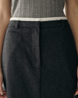 Pure Wool Tailored Midi Skirt