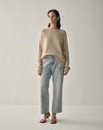 Luxury Cashmere-Silk Textured Crewneck Sweater