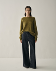 Luxury Cashmere-Silk Textured Crewneck Sweater