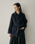 Lamb Suede Belted Jacket
