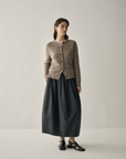 Speckled Wool-Cashmere Button-Up Cardigan