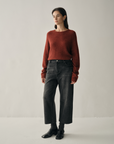 Luxury Cashmere-Silk Textured Crewneck Sweater