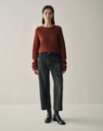 Vintage Styled Washed Straight-Leg Cropped Jeans