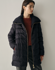 Luxury Silk-Camel Down Puffer Coat