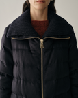 Luxury Silk-Camel Down Puffer Coat