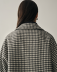 100% Pure Wool Checked Long Coat