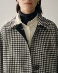 100% Pure Wool Checked Long Coat
